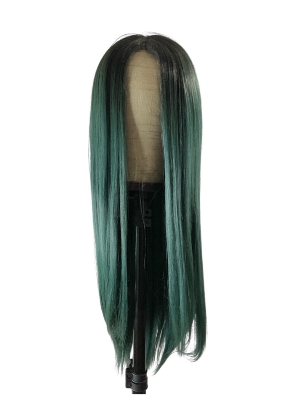 Green Ombre Straight Lace Front Wig - Women Hair